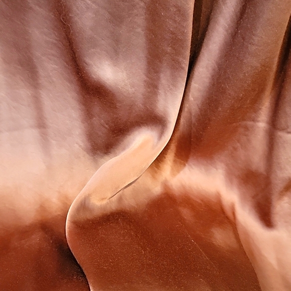 EXPRESS Satin Cowl Neck Midi Slip Dress in Cocoa - Picture 6 of 9